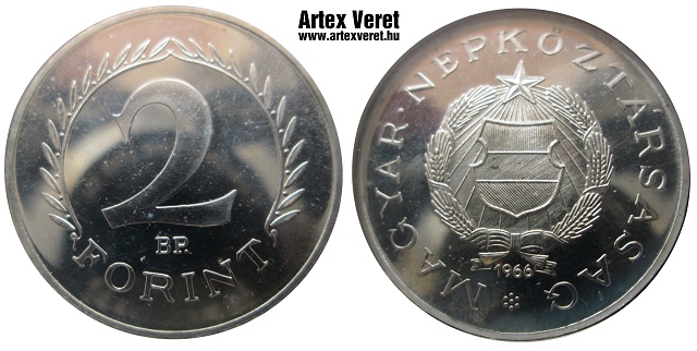 1966-os ezst Kabinet sor 2 forint - (1966 2 forint ezst)