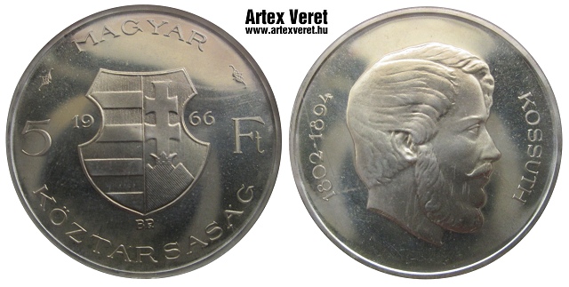 1966-os ezst Kabinet sor 5 forint - (1966 5 forint ezst)