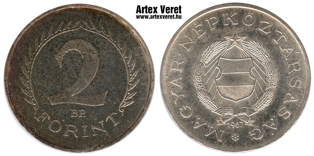 1967-es ezst Kabinet sor 2 forint - (1967 2 forint ezst)