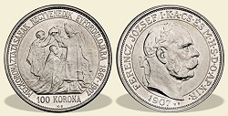 1907-es up jelölt artex fantáziaveret platina koronázási 100 korona - (1907 platina 100 korona up jelölt fantáziaveret koronázási