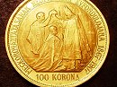 1907-es U P jellt koronzsi Artex veret arany 100 korona