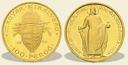 1938-as up arany mintás peremű 100 pengő fantáziaveret- (1938 100 pengő UP)