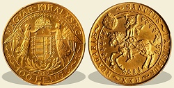 1929-es jelöletlen arany  100 pengő fantáziaveret- (1929 100 pengő jelöletlen)