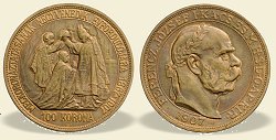 1907-es up jellt artex utnveret rz prbaveret koronzsi 100 korona - (1907 rz prbaveret 100 korona up jellt utnveret koronzsi