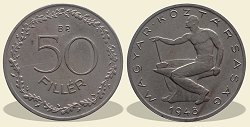 1948-as alpakk 50 fillr - (1948 50 fillr alpakka)