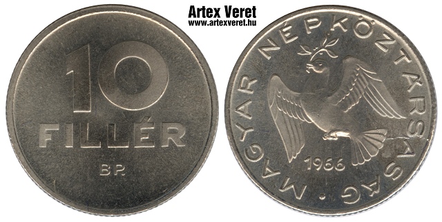 1966-os alpakka Kabinet sor 10 fillr - (1966 10 fillr alpakka)