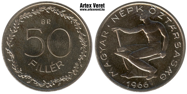 1966-os alpakka Kabinet sor 50 fillr - (1966 50 fillr alpakka)