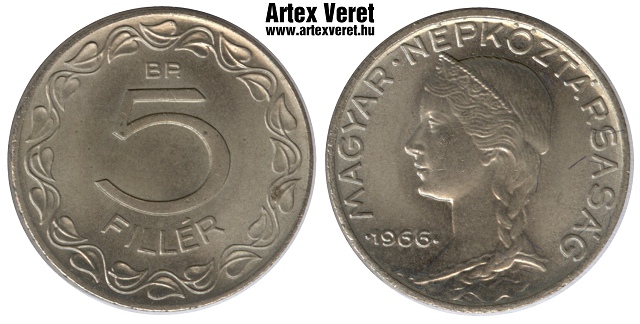 1966-os alpakka Kabinet sor 5 fillr - (1966 5 fillr alpakka)