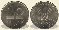 1967-es alpakka Kabinet sor 20 fillr - (1967 20 fillr alpakka)