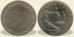 1967-es alpakka Kabinet sor 50 fillér - (1967 50 fillér alpakka)