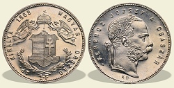 1868-as ezst 1 forint rozetts utnveret - (1868 ezst 1 forint rozetts)