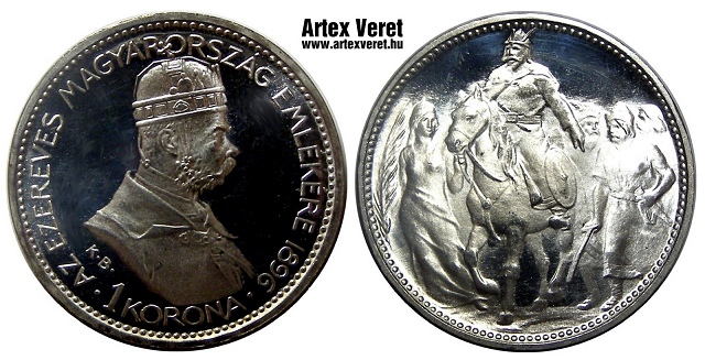 1896-os jelletlen utnveret 1 korona - (1896 1 korona jelletlen artex utnveret)
