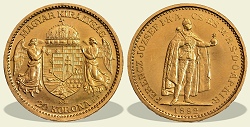 1892-es UP jellt arany 20 korona - (1892 arany 20 korona UP jellt)