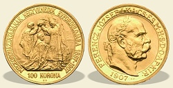 1907-es up jellt artex utnveret arany koronzsi 100 korona - (1907 arany 100 korona up jellt utnveret koronzsi