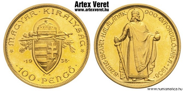 1938-as jelletlen arany  100 peng fantziaveret- (1938 100 peng jelletlen)