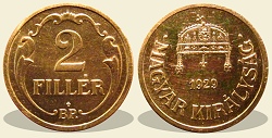 1929-es rozetts bronz 2 fillr utnveret- (1929 2 fillr rozetts)