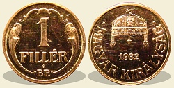 1932-es rozetts bronz 1 fillr utnveret- (1932 1 fillr rozetts)