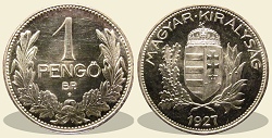 1927-es rozetts ezst 1  peng utnveret- (1927 1 peng rozetts)